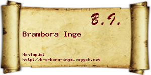 Brambora Inge névjegykártya